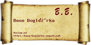 Bese Boglárka névjegykártya