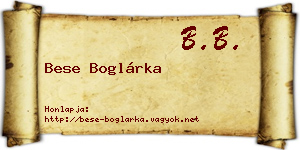 Bese Boglárka névjegykártya